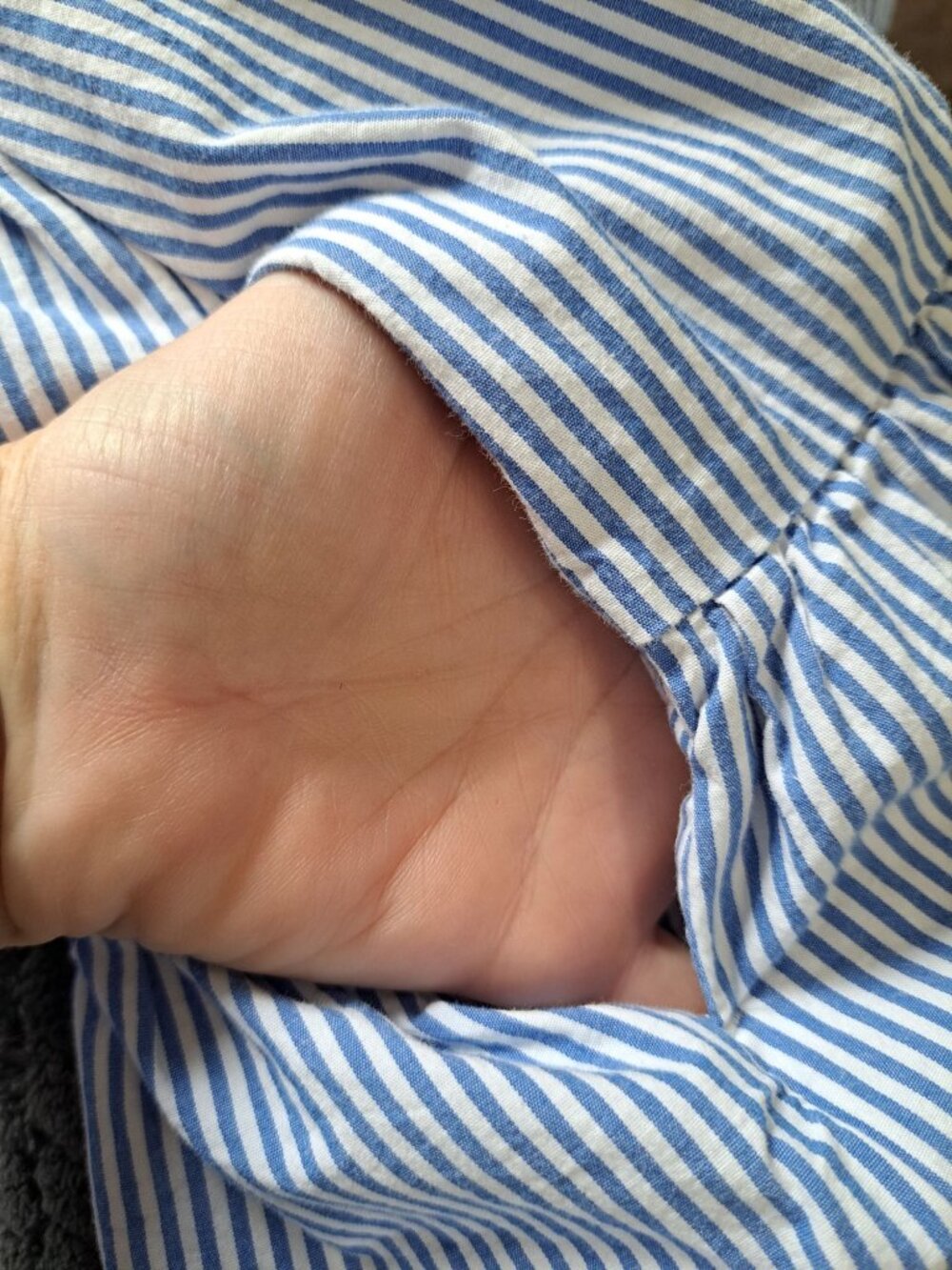 J.Crew Womens Blue White Striped Puff-Sleeve Button-Down Peplum Shirt Dress 8 - Picture 6 of 9